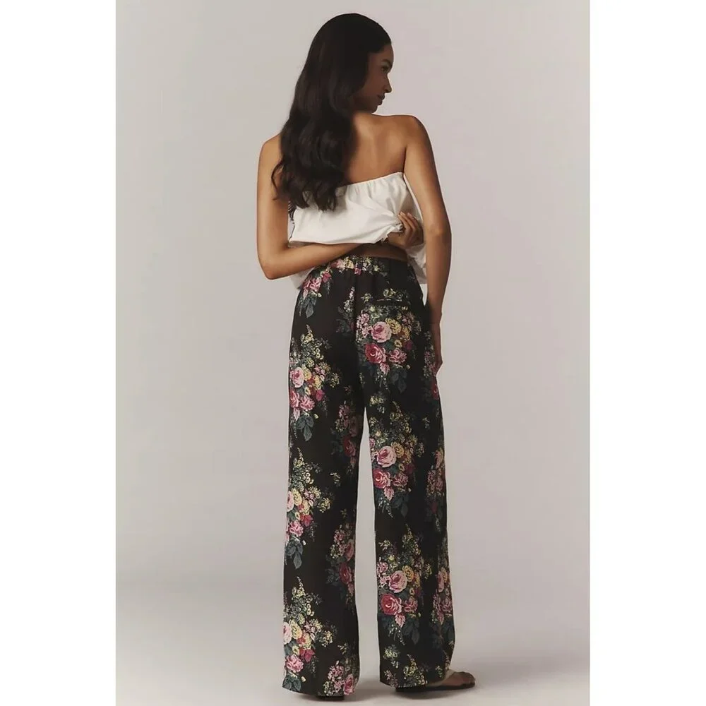 NWT Size M- The Avery Pleated Wide Leg  Trousers Maeve 100% Linen (NWT US$ 148) - Picture 3 of 16